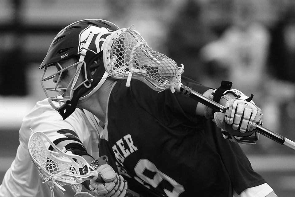 A Fisher lacrosse player