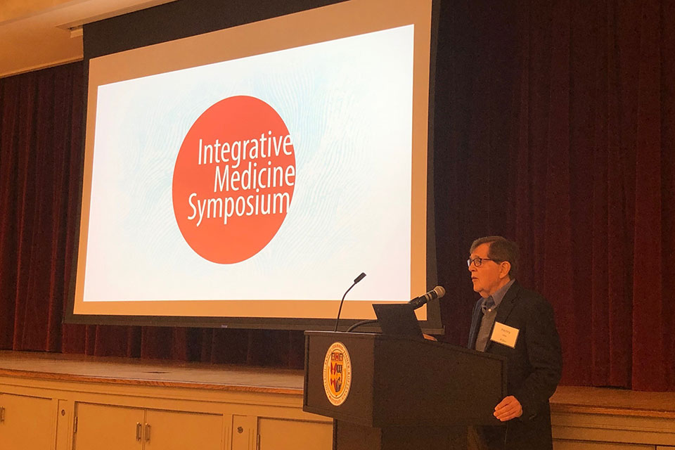 Dr. Henry Hess speaks at the Integrative and Complementary Medicine Symposium.
