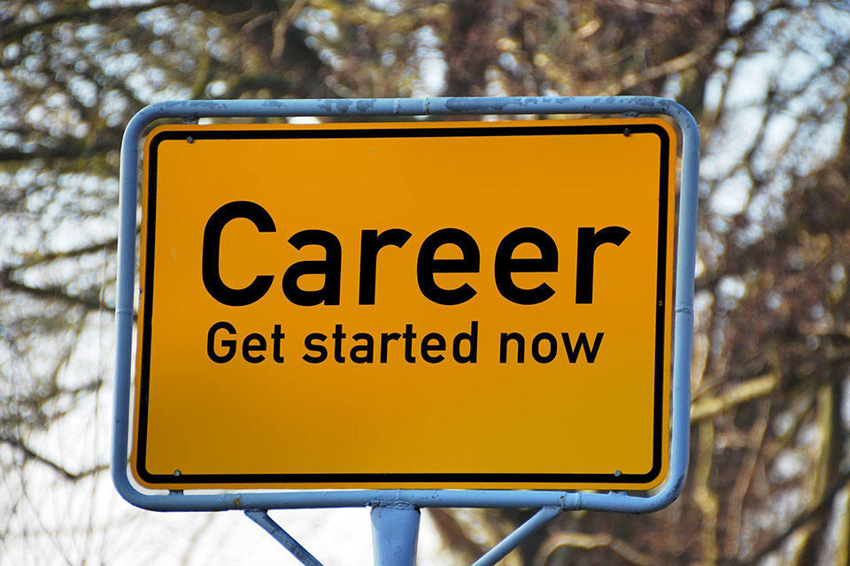 A sign reads - Career Get Started Now