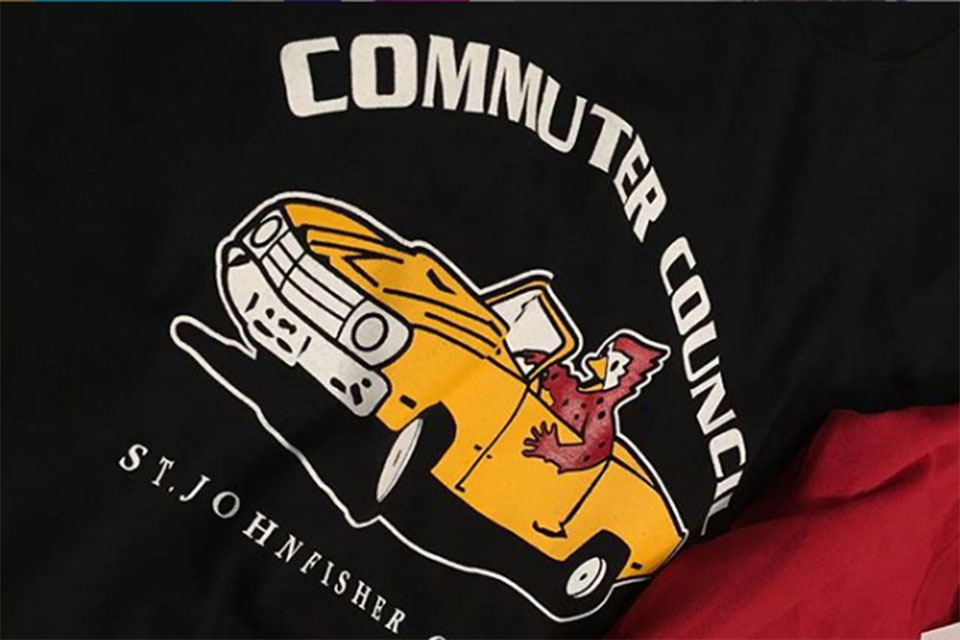 A tshirt displays the Commuter Council logo.