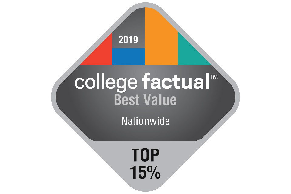 College Factual Best Value Nationwide - Top 15% Badge