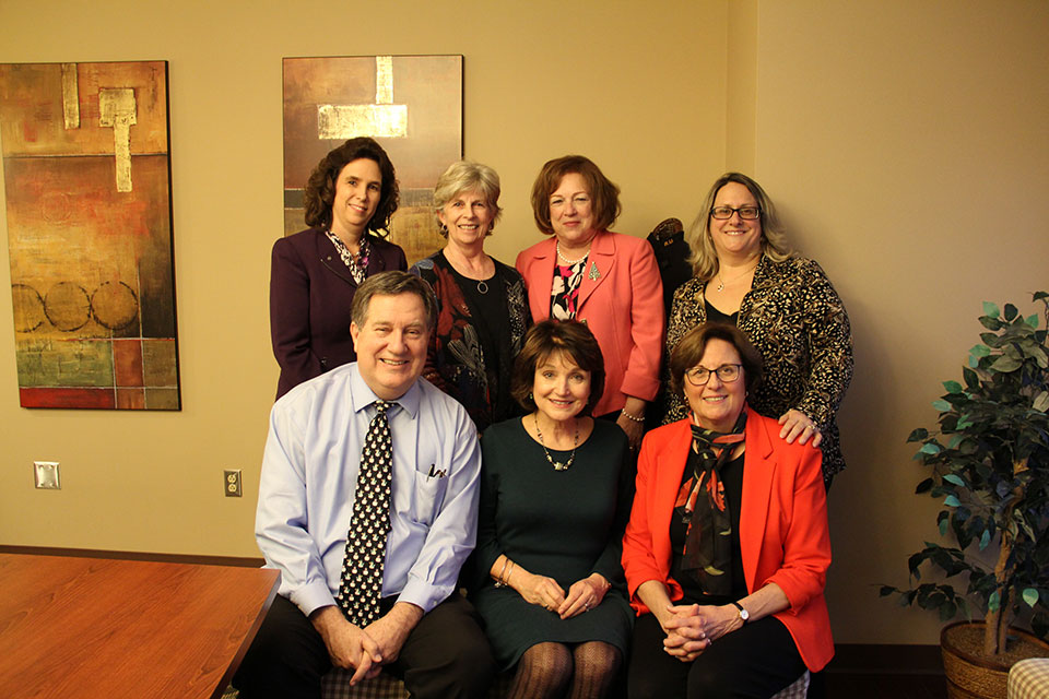 Wegmans School of Nursing administrators with judges from Monroe County who led the development of the A.C.T. program.
