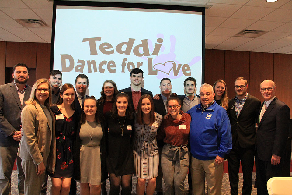 Members of the Teddi Committee with President and Mrs. Rooney, Camp Good Days and Special Times Founder Gary Mervis, and committee advisor Chris Keyes.