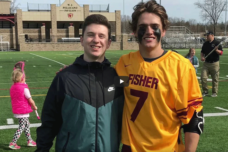 Matt Jeffries (right) with a friend after a lacrosse game.