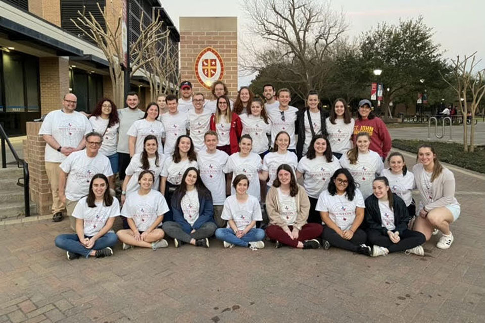 Over 30 students traveled to Texas during spring break to spread service to the Houston community with the Office of Campus Ministry.