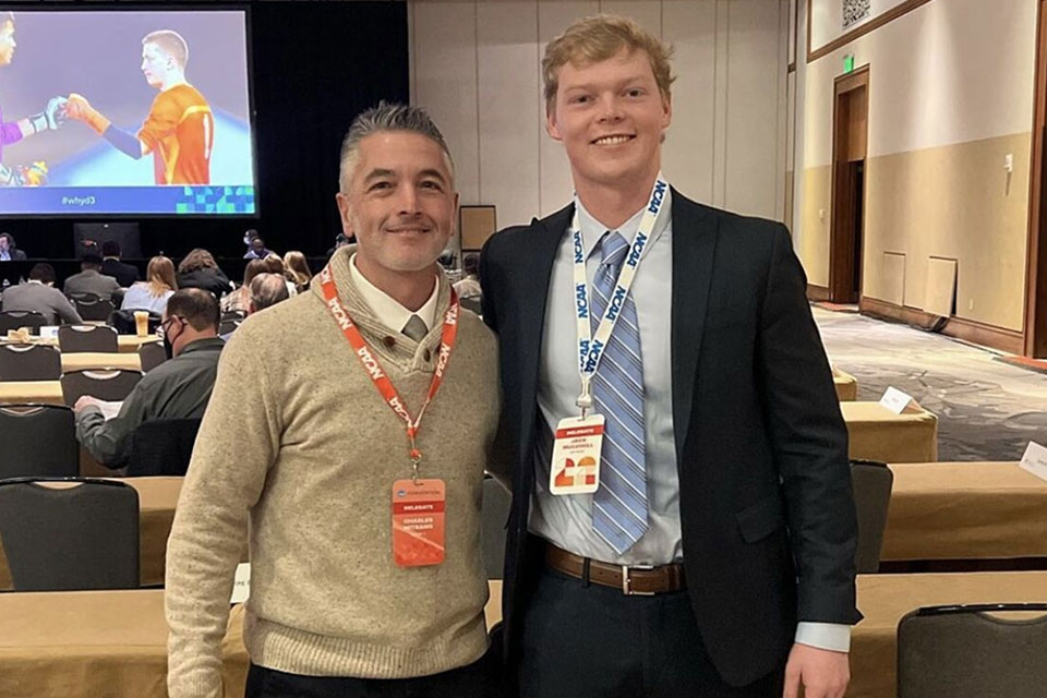 Jack Mulvihill recently represented St. John Fisher College and the Empire 8 Conference on the National Student-Athlete Advisory Committee (NSAAC) in Indianapolis at the NCAA Convention.