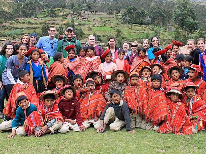 Students and faculty in Patacancha, a high-altitude community in Peru. 