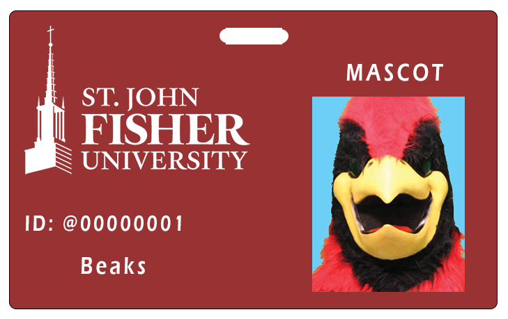 Beaks the Cardinal submitted the right ID photo with no hat or sunglasses, and is looking straight at the camera!