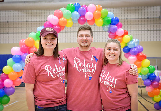 Yilmaz Ates (center) at the 2018 Relay for LIfe at Fisher.
